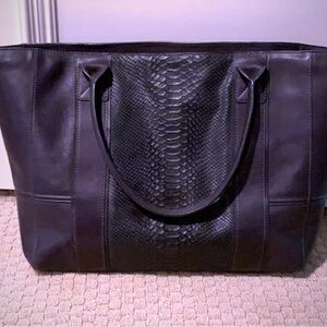 All Saints Black Leather Tote Bag